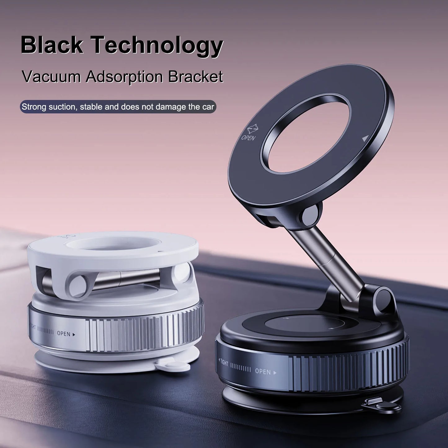 Foldable Electric Magnetic Car Mount with Powerful Suction – Compatible with iPhone 12 to 16 | Ideal for Recording and Streaming