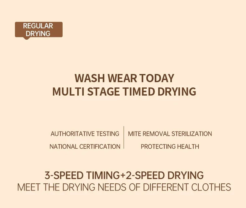 600W Portable Electric Clothes Dryer with Timer – Foldable for Home and Travel (220V)