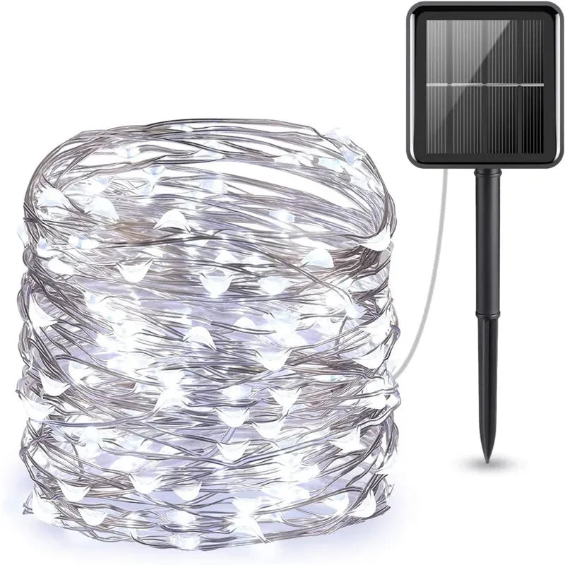 LED Solar Garden Lights - Waterproof Fairy String Lights with Flashing Effect for Christmas, Patio, Tree or Party - 6m / 12m / 23m / 33m