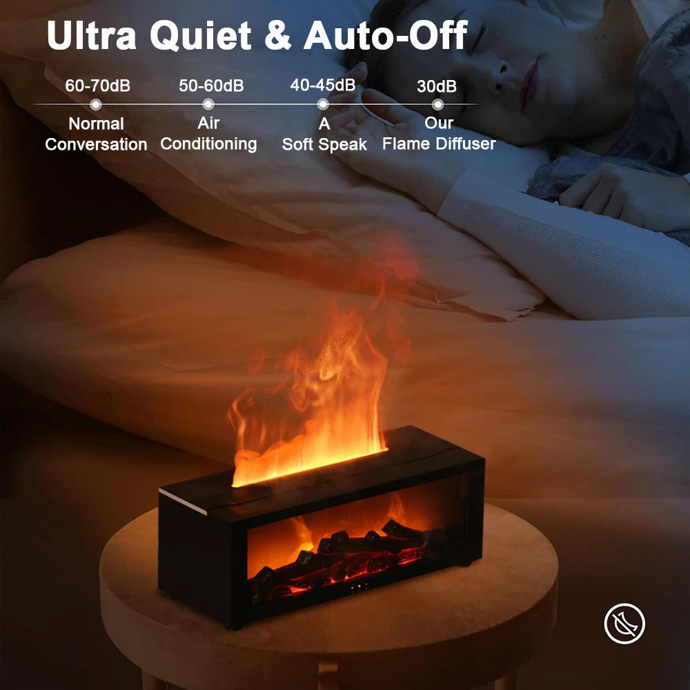 Ultrasonic Aroma Humidifier with LED Flame and Remote Control