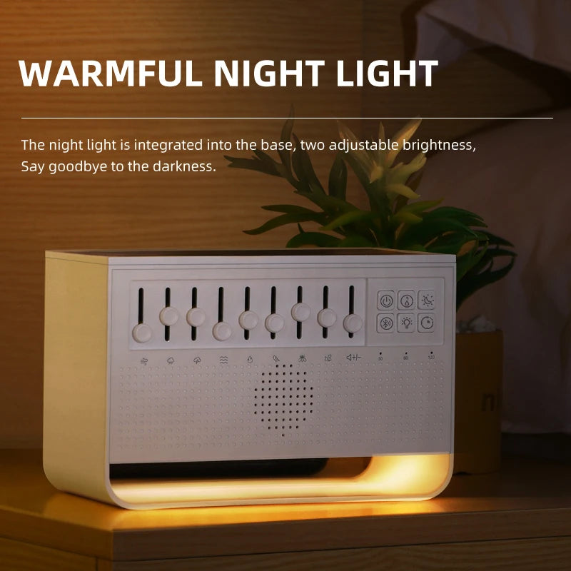 3-in-1 Diffuser with Flame, White Noise and Bluetooth – Ideal for Nighttime Rest