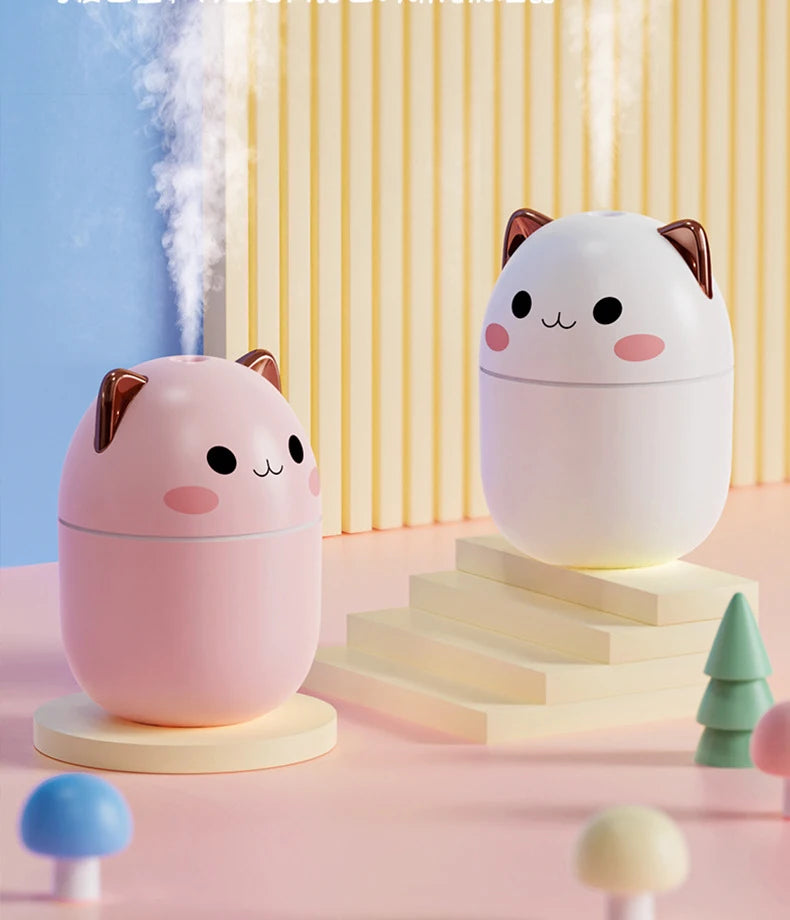 Kawaii 200ml Portable Humidifier with Night Light and Aroma Diffuser