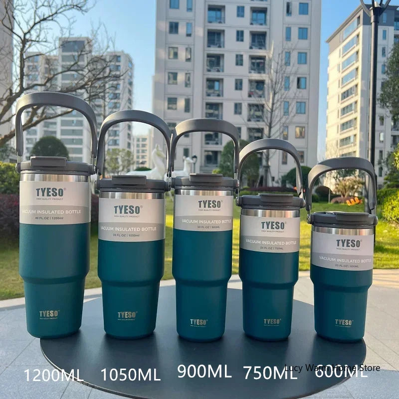 Botella Térmica TYESO 600–1200 ml Acero Inoxidable – Mantiene Frío y Calor Todo el Día