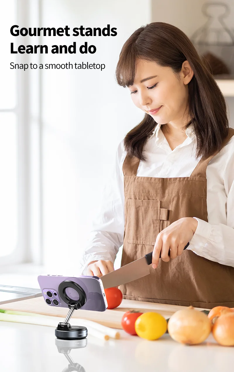 Foldable Electric Magnetic Car Mount with Powerful Suction – Compatible with iPhone 12 to 16 | Ideal for Recording and Streaming