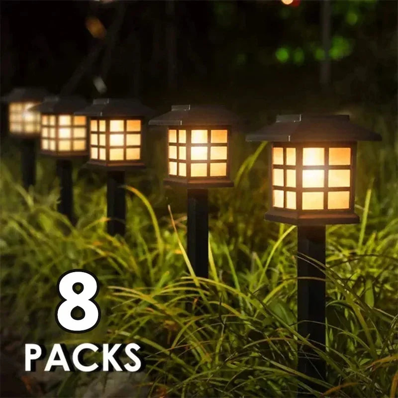 2/4/6/8 Pack Solar LED Pathway Lights Outdoor Waterproof Decorative Garden Lights Landscape Street Lamp for Patio Driveway Yard