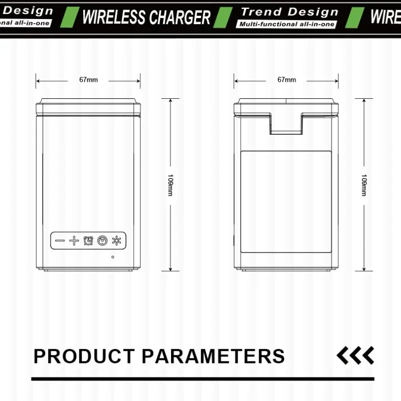 6-in-1 Wireless Charging Station with Bluetooth Speaker, Alarm Clock, and Stand for iPhone, Apple Watch, and AirPods | Compatible with MagSafe