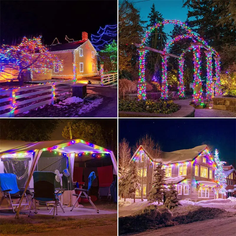 LED Solar Garden Lights - Waterproof Fairy String Lights with Flashing Effect for Christmas, Patio, Tree or Party - 6m / 12m / 23m / 33m