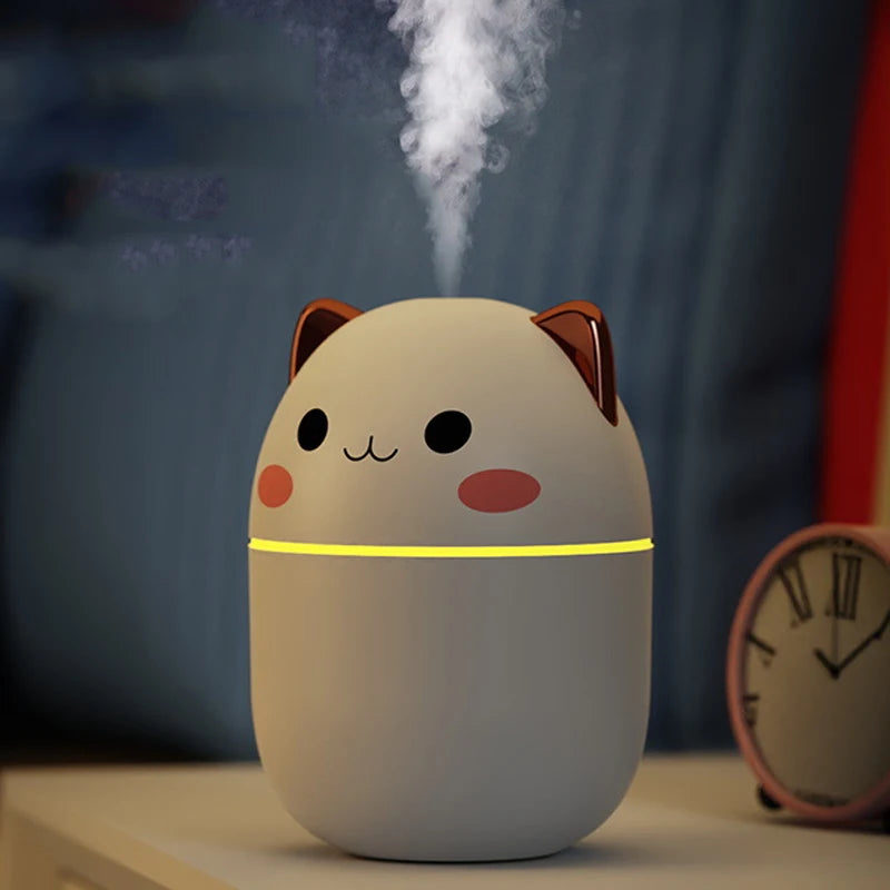 Kawaii 200ml Portable Humidifier with Night Light and Aroma Diffuser