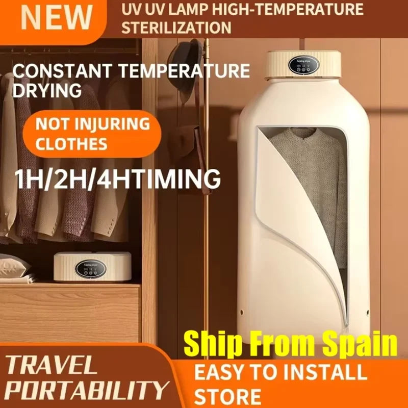 600W Portable Electric Clothes Dryer with Timer – Foldable for Home and Travel (220V)