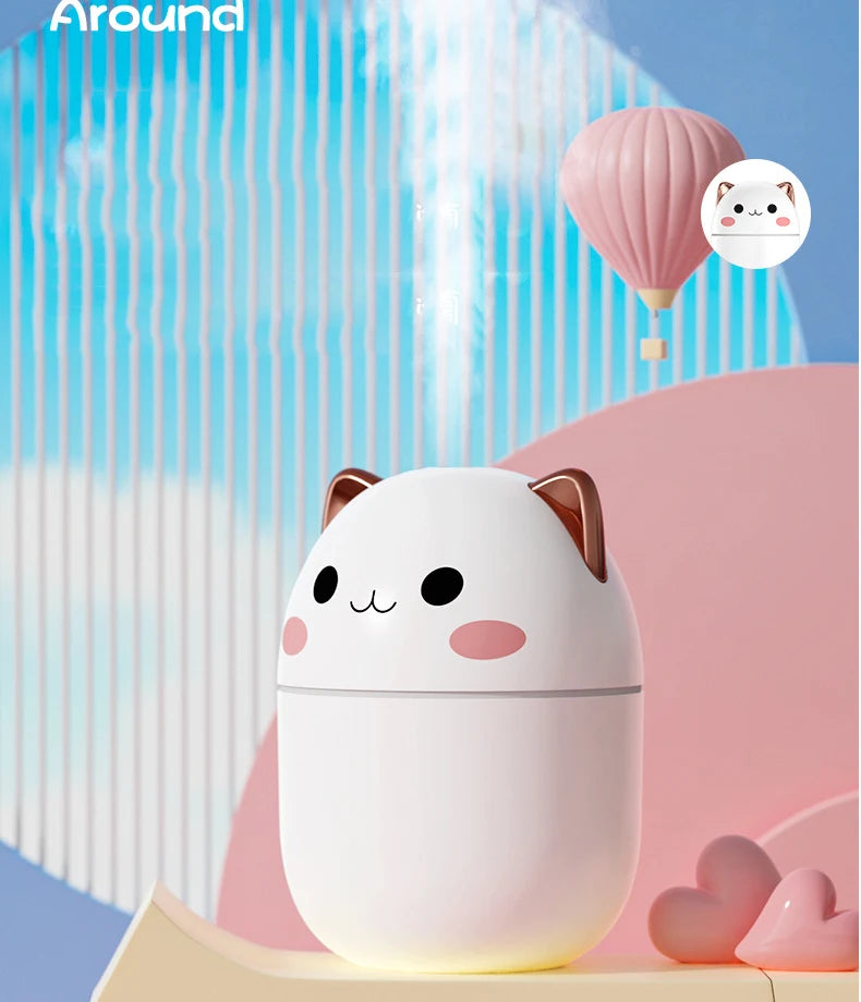 Kawaii 200ml Portable Humidifier with Night Light and Aroma Diffuser
