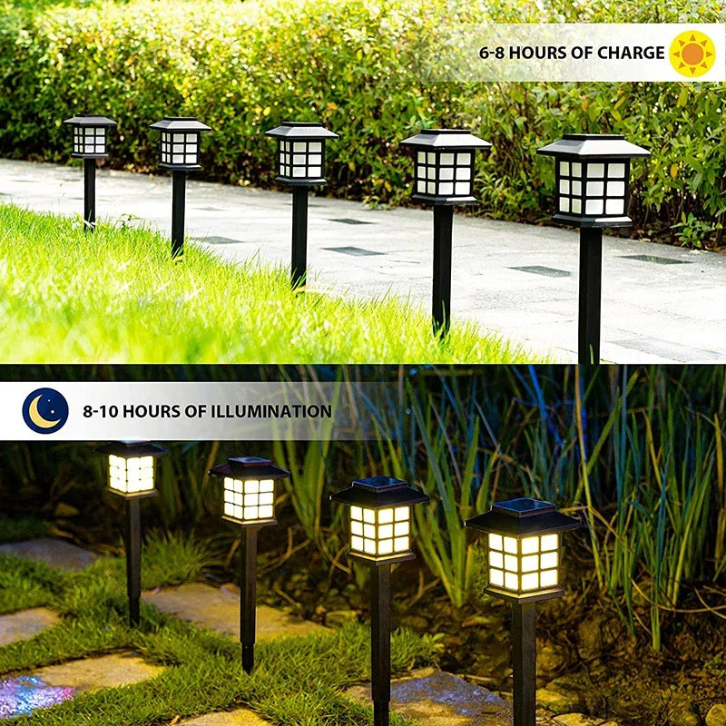 2/4/6/8 Pack Solar LED Pathway Lights Outdoor Waterproof Decorative Garden Lights Landscape Street Lamp for Patio Driveway Yard