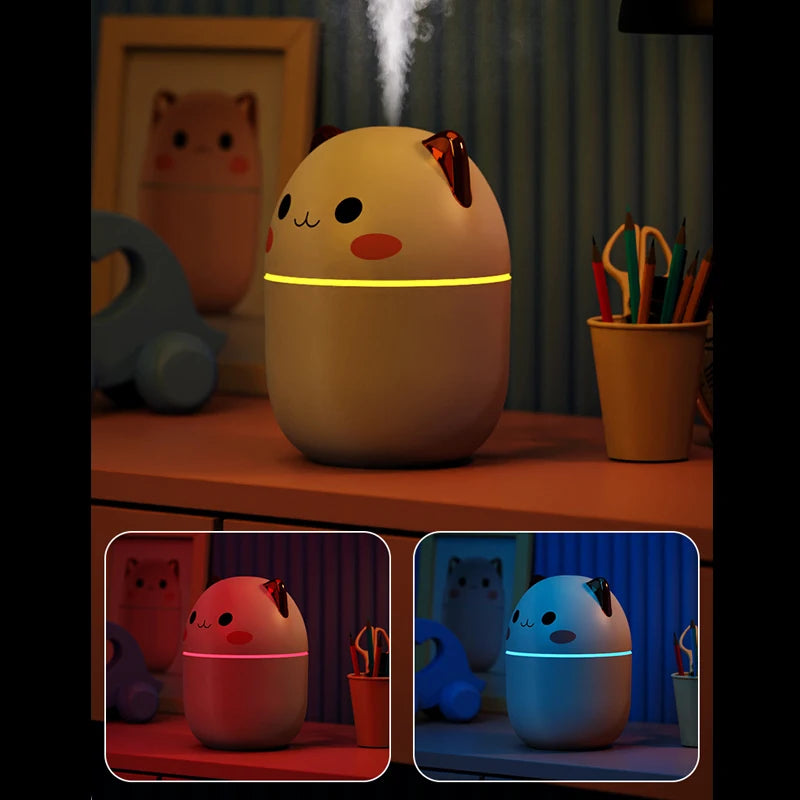 Kawaii 200ml Portable Humidifier with Night Light and Aroma Diffuser