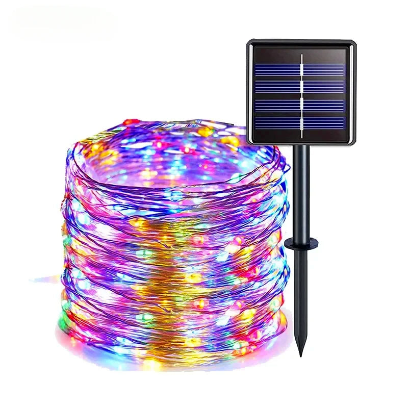 LED Solar Garden Lights - Waterproof Fairy String Lights with Flashing Effect for Christmas, Patio, Tree or Party - 6m / 12m / 23m / 33m