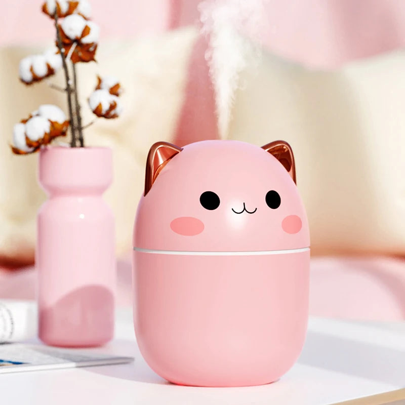 Kawaii 200ml Portable Humidifier with Night Light and Aroma Diffuser