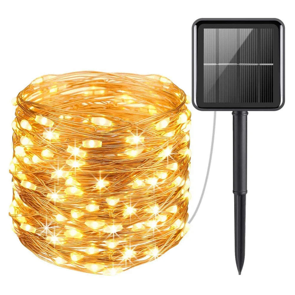 LED Solar Garden Lights - Waterproof Fairy String Lights with Flashing Effect for Christmas, Patio, Tree or Party - 6m / 12m / 23m / 33m