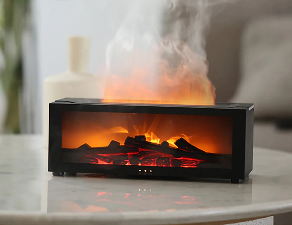 Ultrasonic Aroma Humidifier with LED Flame and Remote Control