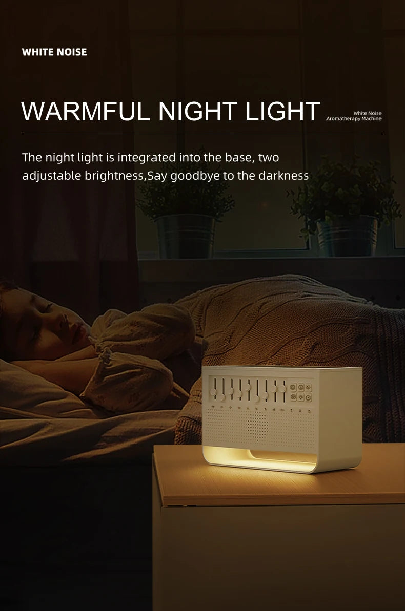 3-in-1 Diffuser with Flame, White Noise and Bluetooth – Ideal for Nighttime Rest