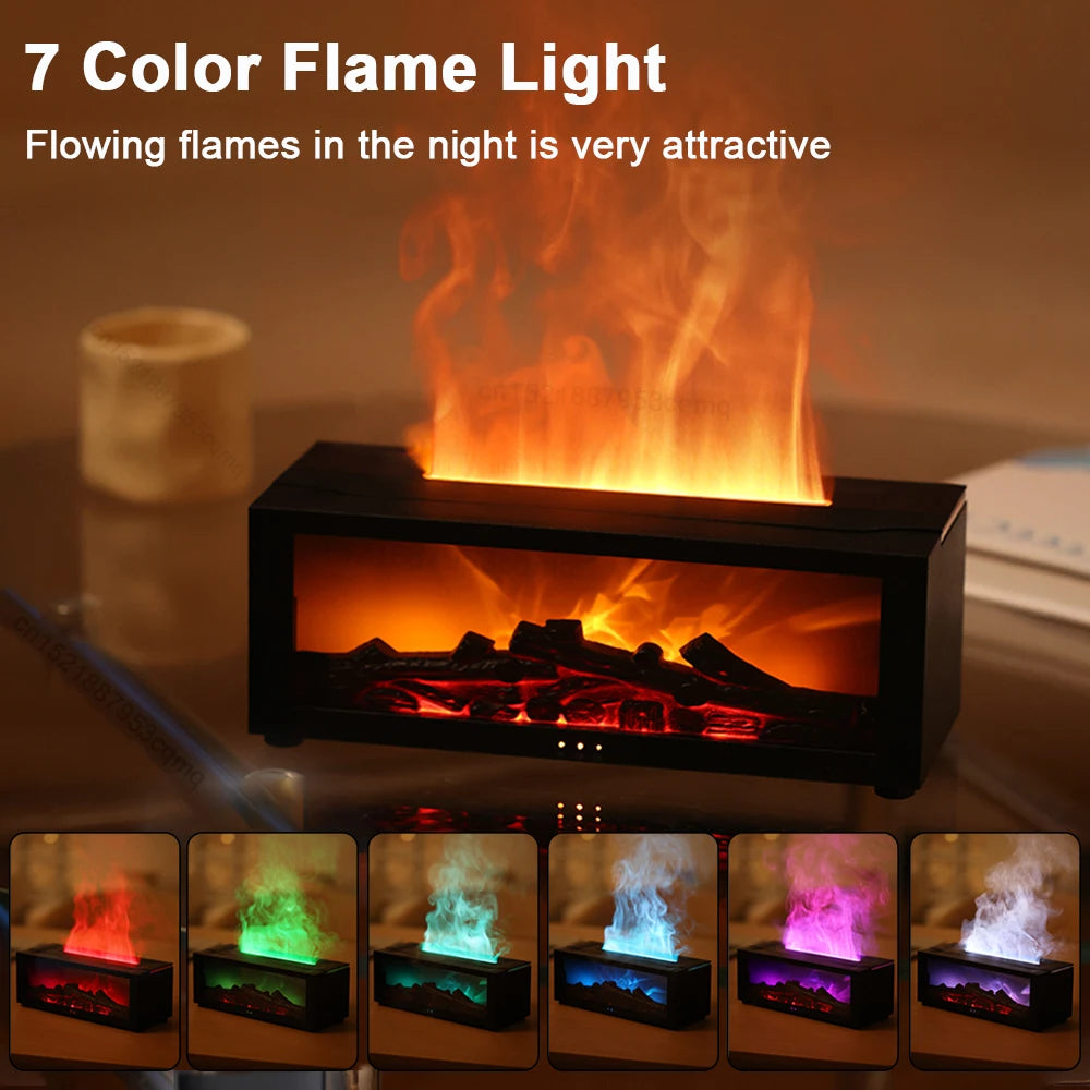 Ultrasonic Aroma Humidifier with LED Flame and Remote Control