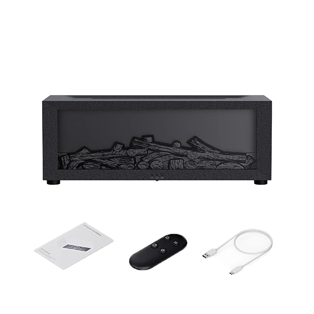 Ultrasonic Aroma Humidifier with LED Flame and Remote Control