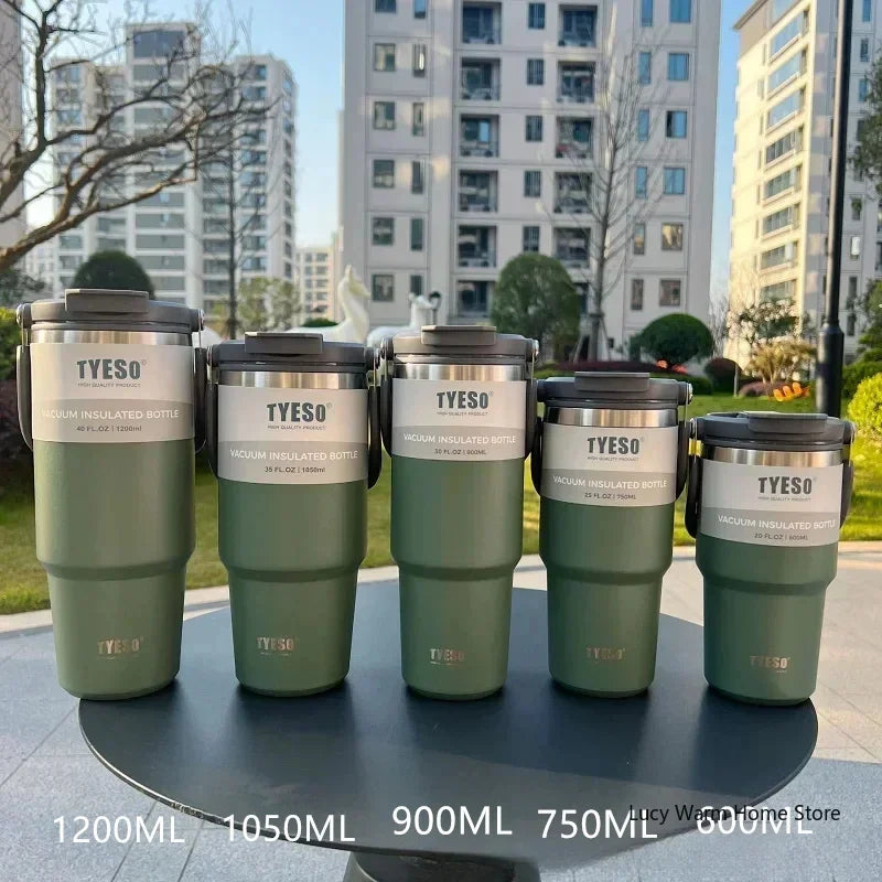 TYESO Thermal Bottle 600–1200 ml Stainless Steel – Keeps Cold and Hot All Day