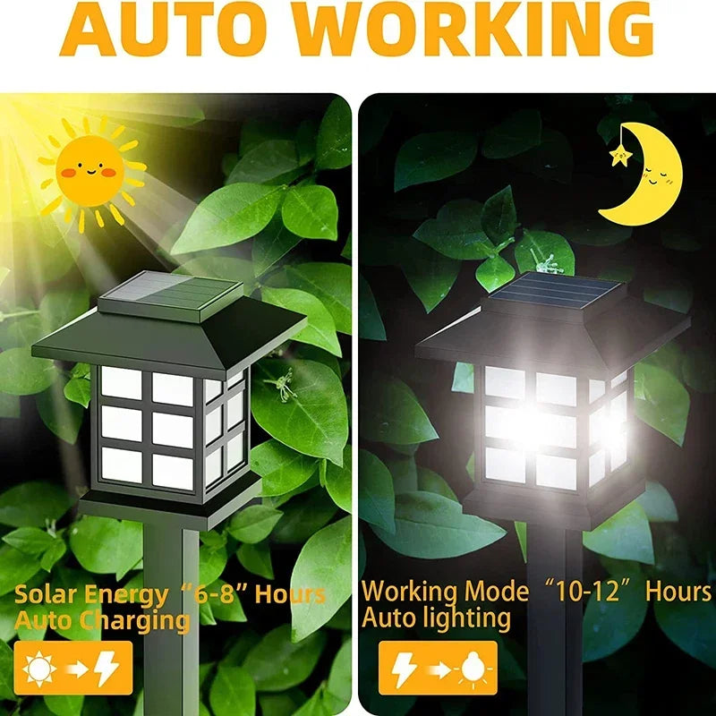 2/4/6/8 Pack Solar LED Pathway Lights Outdoor Waterproof Decorative Garden Lights Landscape Street Lamp for Patio Driveway Yard