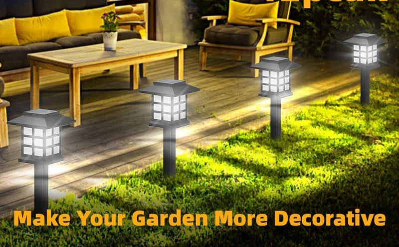 2/4/6/8 Pack Solar LED Pathway Lights Outdoor Waterproof Decorative Garden Lights Landscape Street Lamp for Patio Driveway Yard