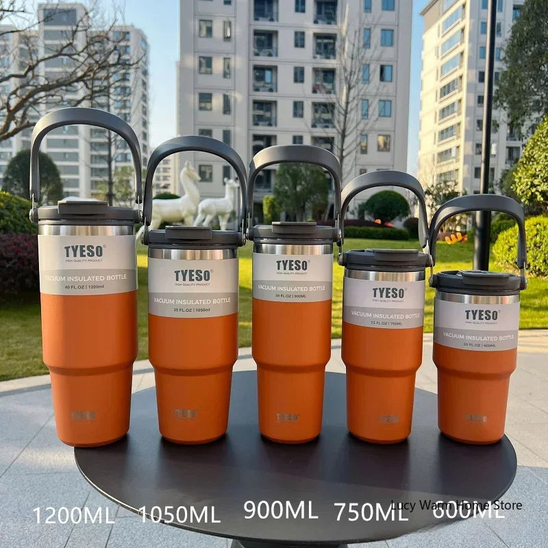 TYESO Thermal Bottle 600–1200 ml Stainless Steel – Keeps Cold and Hot All Day