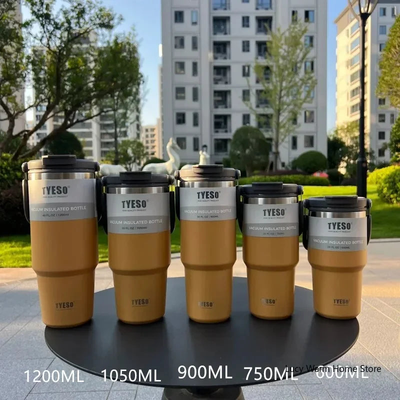 TYESO Thermal Bottle 600–1200 ml Stainless Steel – Keeps Cold and Hot All Day