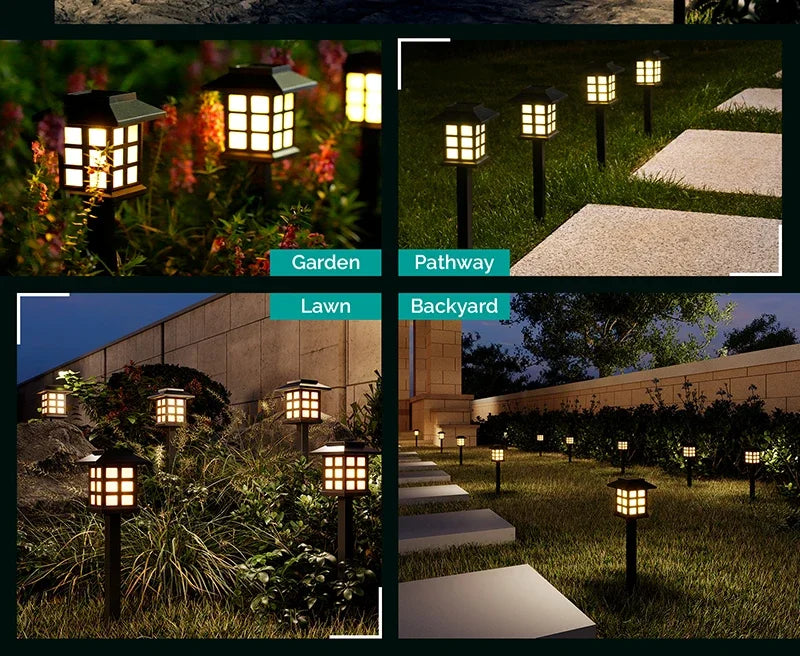 2/4/6/8 Pack Solar LED Pathway Lights Outdoor Waterproof Decorative Garden Lights Landscape Street Lamp for Patio Driveway Yard