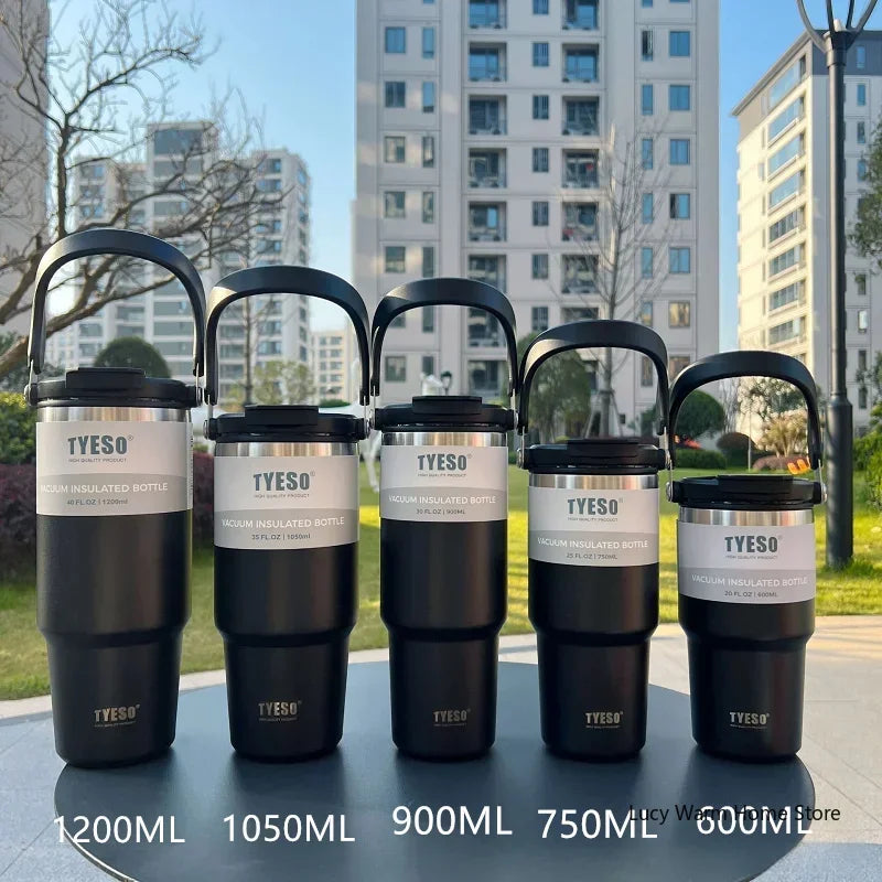 TYESO Thermal Bottle 600–1200 ml Stainless Steel – Keeps Cold and Hot All Day